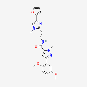 molecular formula C23H25N5O4 B6505444 3-(2,5-dimethoxyphenyl)-N-{2-[4-(furan-2-yl)-1-methyl-1H-imidazol-2-yl]ethyl}-1-methyl-1H-pyrazole-5-carboxamide CAS No. 1421491-33-9