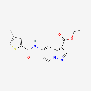 molecular formula C16H15N3O3S B6505527 ethyl 5-(4-methylthiophene-2-amido)pyrazolo[1,5-a]pyridine-3-carboxylate CAS No. 1396759-04-8