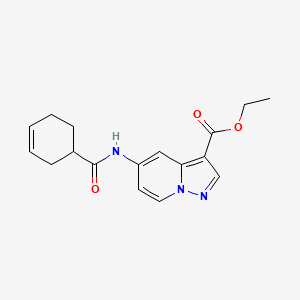 molecular formula C17H19N3O3 B6505537 ethyl 5-(cyclohex-3-ene-1-amido)pyrazolo[1,5-a]pyridine-3-carboxylate CAS No. 1396868-40-8