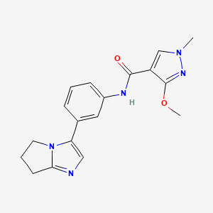 molecular formula C18H19N5O2 B6505561 3-methoxy-1-methyl-N-(3-{5H,6H,7H-pyrrolo[1,2-a]imidazol-3-yl}phenyl)-1H-pyrazole-4-carboxamide CAS No. 1428349-56-7