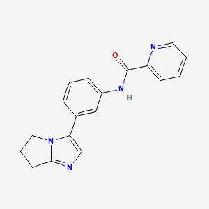 molecular formula C18H16N4O B6505562 N-(3-{5H,6H,7H-pyrrolo[1,2-a]imidazol-3-yl}phenyl)pyridine-2-carboxamide CAS No. 1421476-89-2