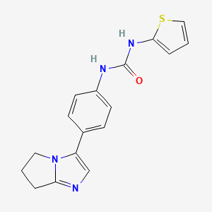 1-(4-{5H,6H,7H-pyrrolo[1,2-a]imidazol-3-yl}phenyl)-3-(thiophen-2-yl)urea