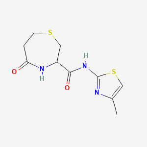 molecular formula C10H13N3O2S2 B6505600 N-(4-methyl-1,3-thiazol-2-yl)-5-oxo-1,4-thiazepane-3-carboxamide CAS No. 1396628-93-5