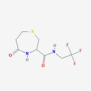 molecular formula C8H11F3N2O2S B6505614 5-oxo-N-(2,2,2-trifluoroethyl)-1,4-thiazepane-3-carboxamide CAS No. 1396556-13-0