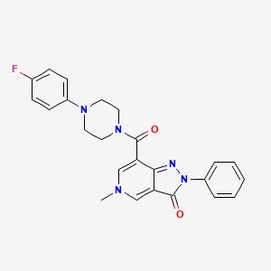 molecular formula C24H22FN5O2 B6505628 7-[4-(4-fluorophenyl)piperazine-1-carbonyl]-5-methyl-2-phenyl-2H,3H,5H-pyrazolo[4,3-c]pyridin-3-one CAS No. 921573-98-0