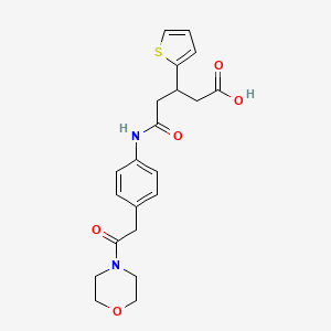 molecular formula C21H24N2O5S B6505666 4-({4-[2-(morpholin-4-yl)-2-oxoethyl]phenyl}carbamoyl)-3-(thiophen-2-yl)butanoic acid CAS No. 1428352-05-9