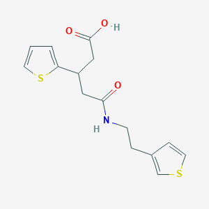 molecular formula C15H17NO3S2 B6505668 3-(thiophen-2-yl)-4-{[2-(thiophen-3-yl)ethyl]carbamoyl}butanoic acid CAS No. 1428367-38-7