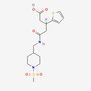 molecular formula C16H24N2O5S2 B6505669 4-{[(1-methanesulfonylpiperidin-4-yl)methyl]carbamoyl}-3-(thiophen-2-yl)butanoic acid CAS No. 1428367-52-5
