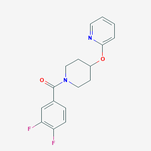 molecular formula C17H16F2N2O2 B6505714 2-{[1-(3,4-difluorobenzoyl)piperidin-4-yl]oxy}pyridine CAS No. 1428380-00-0