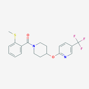 molecular formula C19H19F3N2O2S B6505743 2-({1-[2-(methylsulfanyl)benzoyl]piperidin-4-yl}oxy)-5-(trifluoromethyl)pyridine CAS No. 1421456-83-8