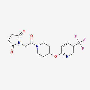 molecular formula C17H18F3N3O4 B6505747 1-[2-oxo-2-(4-{[5-(trifluoromethyl)pyridin-2-yl]oxy}piperidin-1-yl)ethyl]pyrrolidine-2,5-dione CAS No. 1421445-24-0