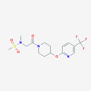 molecular formula C15H20F3N3O4S B6505760 N-methyl-N-[2-oxo-2-(4-{[5-(trifluoromethyl)pyridin-2-yl]oxy}piperidin-1-yl)ethyl]methanesulfonamide CAS No. 1421445-32-0
