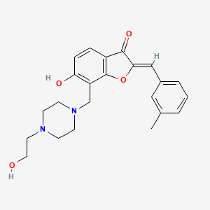 (2Z)-6-hydroxy-7-{[4-(2-hydroxyethyl)piperazin-1-yl]methyl}-2-[(3-methylphenyl)methylidene]-2,3-dihydro-1-benzofuran-3-one