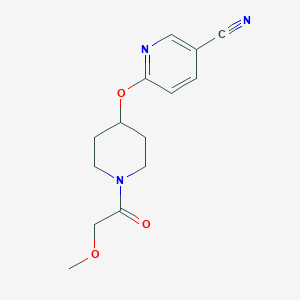 molecular formula C14H17N3O3 B6505800 6-{[1-(2-methoxyacetyl)piperidin-4-yl]oxy}pyridine-3-carbonitrile CAS No. 1421501-34-9