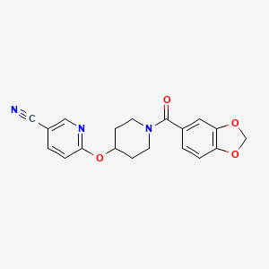 molecular formula C19H17N3O4 B6505807 6-{[1-(2H-1,3-benzodioxole-5-carbonyl)piperidin-4-yl]oxy}pyridine-3-carbonitrile CAS No. 1421441-37-3