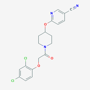 molecular formula C19H17Cl2N3O3 B6505822 6-({1-[2-(2,4-dichlorophenoxy)acetyl]piperidin-4-yl}oxy)pyridine-3-carbonitrile CAS No. 1421493-36-8