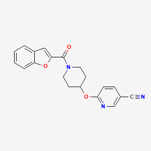 molecular formula C20H17N3O3 B6505827 6-{[1-(1-benzofuran-2-carbonyl)piperidin-4-yl]oxy}pyridine-3-carbonitrile CAS No. 1421529-14-7