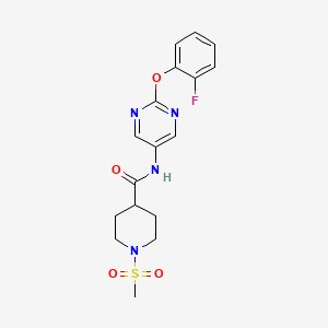 molecular formula C17H19FN4O4S B6505887 N-[2-(2-fluorophenoxy)pyrimidin-5-yl]-1-methanesulfonylpiperidine-4-carboxamide CAS No. 1428351-74-9