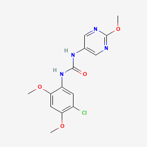molecular formula C14H15ClN4O4 B6505896 3-(5-chloro-2,4-dimethoxyphenyl)-1-(2-methoxypyrimidin-5-yl)urea CAS No. 1396766-76-9