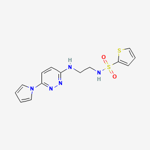 molecular formula C14H15N5O2S2 B6505909 N-(2-{[6-(1H-pyrrol-1-yl)pyridazin-3-yl]amino}ethyl)thiophene-2-sulfonamide CAS No. 1421515-85-6