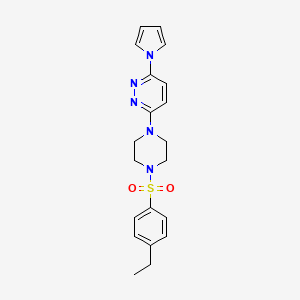molecular formula C20H23N5O2S B6505913 3-[4-(4-ethylbenzenesulfonyl)piperazin-1-yl]-6-(1H-pyrrol-1-yl)pyridazine CAS No. 1421496-52-7