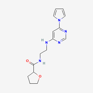 molecular formula C15H19N5O2 B6505925 N-(2-{[6-(1H-pyrrol-1-yl)pyrimidin-4-yl]amino}ethyl)oxolane-2-carboxamide CAS No. 1421457-65-9