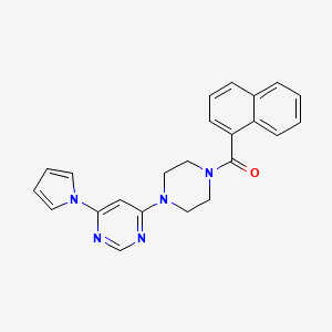 molecular formula C23H21N5O B6505934 4-[4-(naphthalene-1-carbonyl)piperazin-1-yl]-6-(1H-pyrrol-1-yl)pyrimidine CAS No. 1396858-41-5