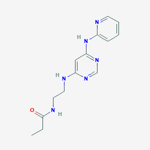 molecular formula C14H18N6O B6505944 N-[2-({6-[(pyridin-2-yl)amino]pyrimidin-4-yl}amino)ethyl]propanamide CAS No. 1421483-18-2