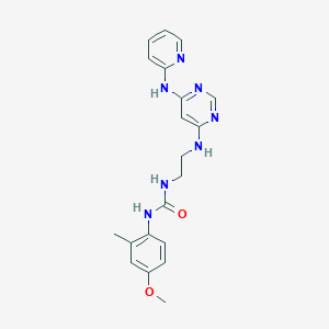 1-(4-methoxy-2-methylphenyl)-3-[2-({6-[(pyridin-2-yl)amino]pyrimidin-4-yl}amino)ethyl]urea