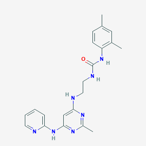 molecular formula C21H25N7O B6505974 1-(2,4-dimethylphenyl)-3-[2-({2-methyl-6-[(pyridin-2-yl)amino]pyrimidin-4-yl}amino)ethyl]urea CAS No. 1421494-65-6