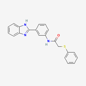 molecular formula C21H17N3OS B6506007 N-[3-(1H-1,3-benzodiazol-2-yl)phenyl]-2-(phenylsulfanyl)acetamide CAS No. 724757-73-7