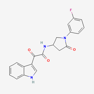 N-[1-(3-fluorophenyl)-5-oxopyrrolidin-3-yl]-2-(1H-indol-3-yl)-2-oxoacetamide