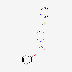 molecular formula C19H22N2O2S B6506023 2-phenoxy-1-{4-[(pyridin-2-ylsulfanyl)methyl]piperidin-1-yl}ethan-1-one CAS No. 1421482-01-0