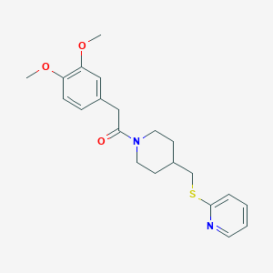 molecular formula C21H26N2O3S B6506031 2-(3,4-dimethoxyphenyl)-1-{4-[(pyridin-2-ylsulfanyl)methyl]piperidin-1-yl}ethan-1-one CAS No. 1421475-78-6