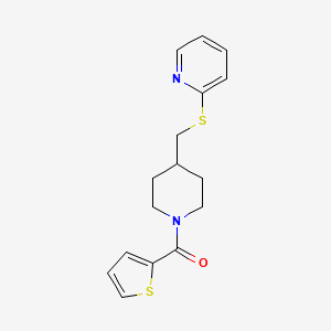 molecular formula C16H18N2OS2 B6506033 2-({[1-(thiophene-2-carbonyl)piperidin-4-yl]methyl}sulfanyl)pyridine CAS No. 1421522-50-0