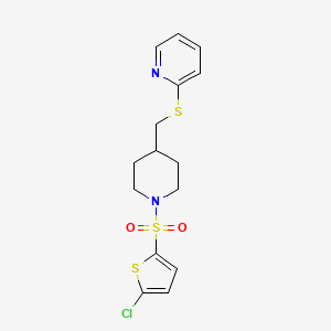molecular formula C15H17ClN2O2S3 B6506039 2-[({1-[(5-chlorothiophen-2-yl)sulfonyl]piperidin-4-yl}methyl)sulfanyl]pyridine CAS No. 1421489-78-2