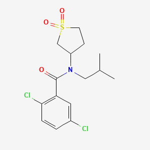 2,5-dichloro-N-(1,1-dioxo-1lambda6-thiolan-3-yl)-N-(2-methylpropyl)benzamide
