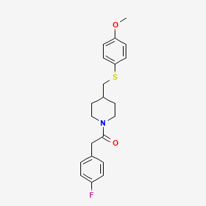 molecular formula C21H24FNO2S B6506066 2-(4-fluorophenyl)-1-(4-{[(4-methoxyphenyl)sulfanyl]methyl}piperidin-1-yl)ethan-1-one CAS No. 1421458-14-1