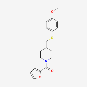 molecular formula C18H21NO3S B6506069 1-(furan-2-carbonyl)-4-{[(4-methoxyphenyl)sulfanyl]methyl}piperidine CAS No. 1421477-51-1