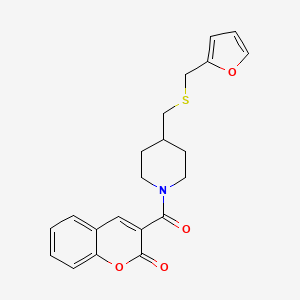 molecular formula C21H21NO4S B6506119 3-[4-({[(furan-2-yl)methyl]sulfanyl}methyl)piperidine-1-carbonyl]-2H-chromen-2-one CAS No. 1396872-66-4