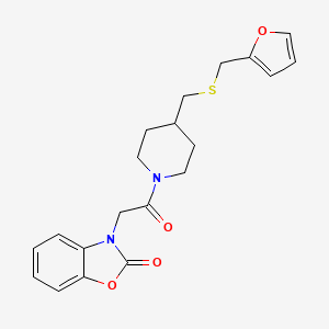 molecular formula C20H22N2O4S B6506126 3-{2-[4-({[(furan-2-yl)methyl]sulfanyl}methyl)piperidin-1-yl]-2-oxoethyl}-2,3-dihydro-1,3-benzoxazol-2-one CAS No. 1396811-78-1