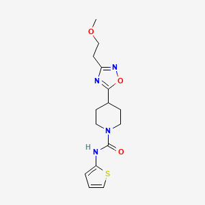 molecular formula C15H20N4O3S B6506156 4-[3-(2-methoxyethyl)-1,2,4-oxadiazol-5-yl]-N-(thiophen-2-yl)piperidine-1-carboxamide CAS No. 1428372-98-8