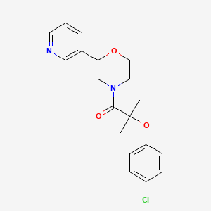 molecular formula C19H21ClN2O3 B6506178 2-(4-chlorophenoxy)-2-methyl-1-[2-(pyridin-3-yl)morpholin-4-yl]propan-1-one CAS No. 1421446-22-1