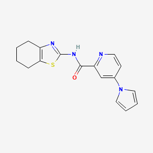 molecular formula C17H16N4OS B6506191 4-(1H-pyrrol-1-yl)-N-(4,5,6,7-tetrahydro-1,3-benzothiazol-2-yl)pyridine-2-carboxamide CAS No. 1421523-91-2