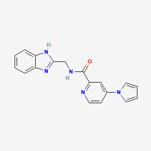 molecular formula C18H15N5O B6506198 N-[(1H-1,3-benzodiazol-2-yl)methyl]-4-(1H-pyrrol-1-yl)pyridine-2-carboxamide CAS No. 1421508-06-6