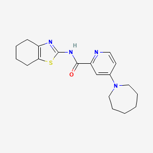 molecular formula C19H24N4OS B6506204 4-(azepan-1-yl)-N-(4,5,6,7-tetrahydro-1,3-benzothiazol-2-yl)pyridine-2-carboxamide CAS No. 1421483-34-2