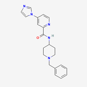 molecular formula C21H23N5O B6506215 N-(1-benzylpiperidin-4-yl)-4-(1H-imidazol-1-yl)pyridine-2-carboxamide CAS No. 1421501-26-9