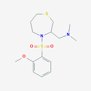 molecular formula C15H24N2O3S2 B6506227 {[4-(2-methoxybenzenesulfonyl)-1,4-thiazepan-3-yl]methyl}dimethylamine CAS No. 1428378-51-1