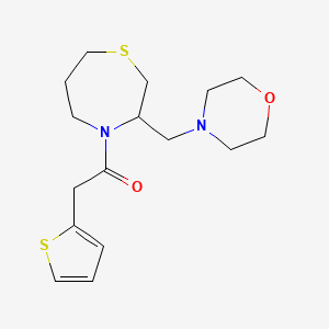 molecular formula C16H24N2O2S2 B6506260 1-{3-[(morpholin-4-yl)methyl]-1,4-thiazepan-4-yl}-2-(thiophen-2-yl)ethan-1-one CAS No. 1421498-80-7