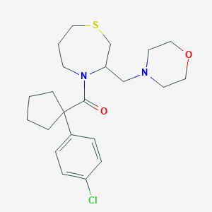 molecular formula C22H31ClN2O2S B6506264 4-[1-(4-chlorophenyl)cyclopentanecarbonyl]-3-[(morpholin-4-yl)methyl]-1,4-thiazepane CAS No. 1421491-61-3